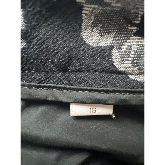 Coldwater Creek Black and White Floral Stretch Tapered Dress Pants - Picture 7 of 8